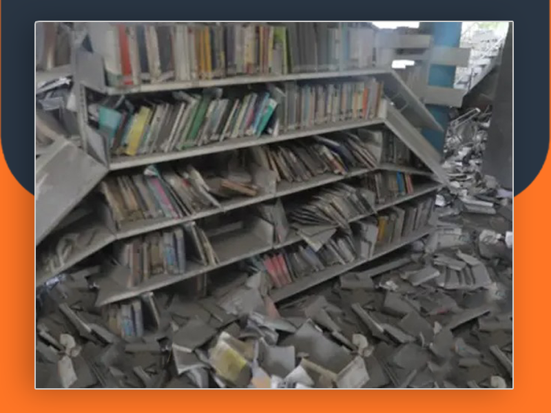 مجازر المكتبات الفلسطينية بفعل الحرب